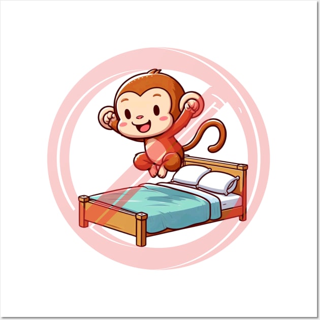 No Jumping On The Bed Monkey Wall Art by Etopix